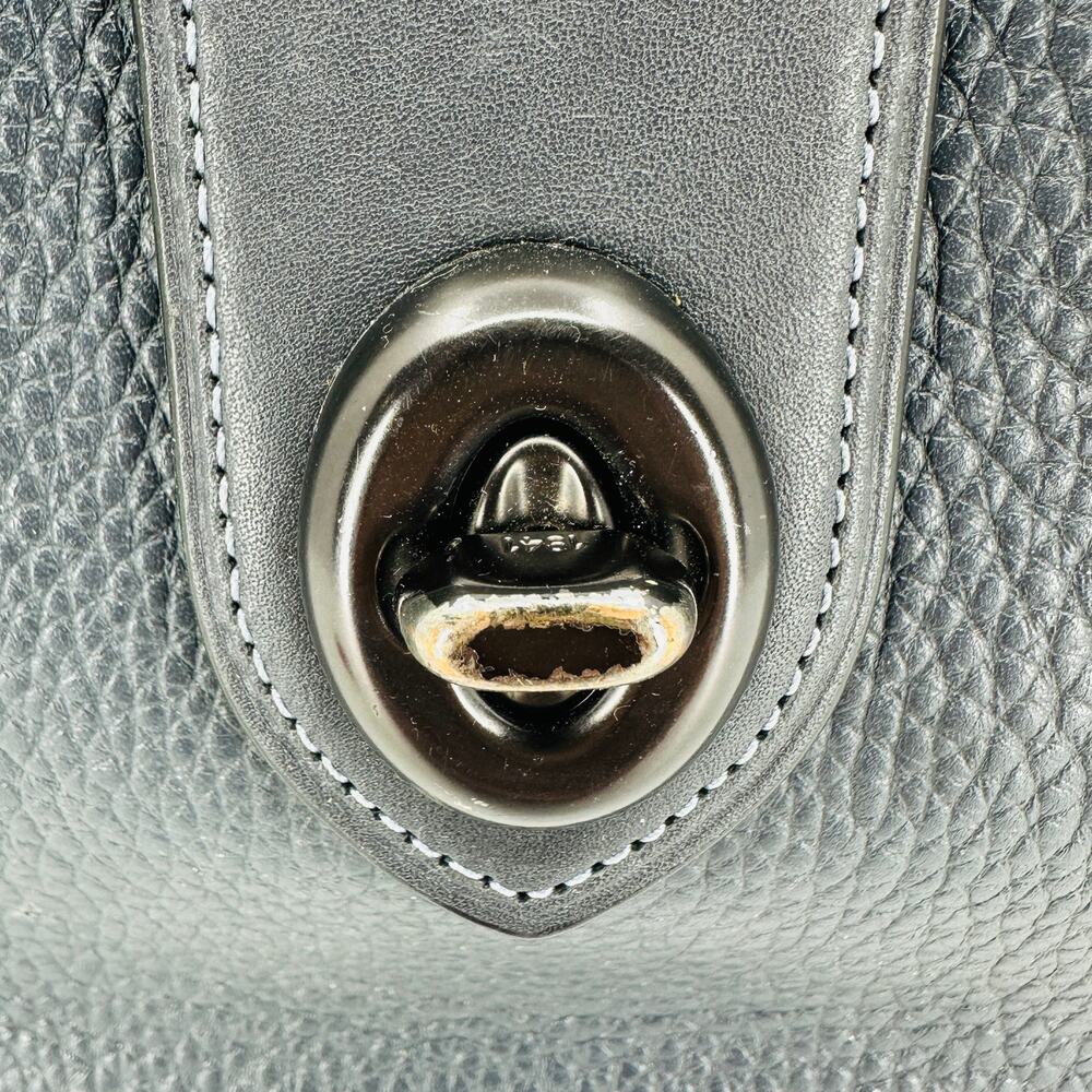 Coach Women's Page 27 Slate Blue Pebbled Leather Shoulder Bag Purse 29220 - Picture 3 of 12